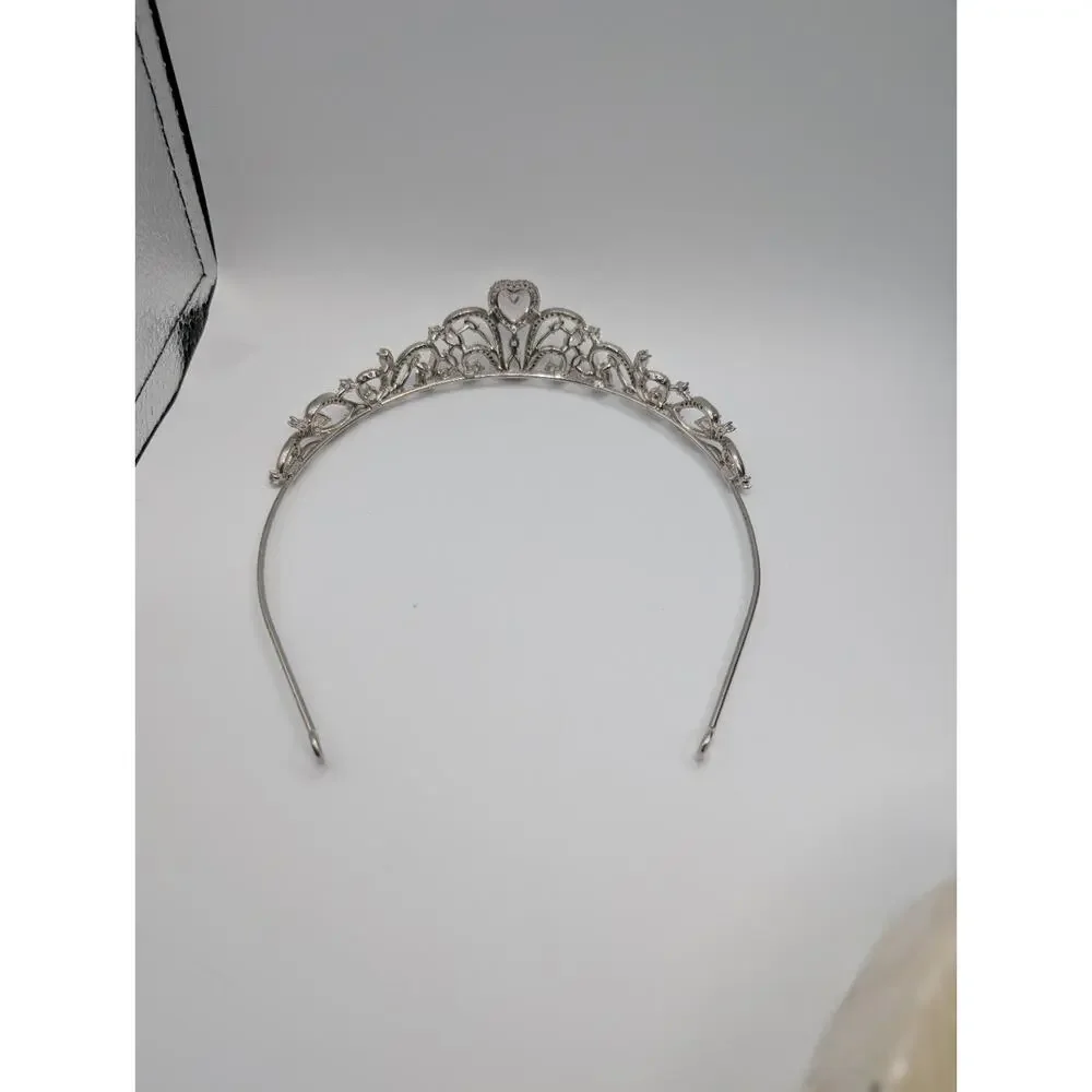 Elegant Silver Tone Crystal Rhinestone Tiara Headband Wedding Bridal Prom